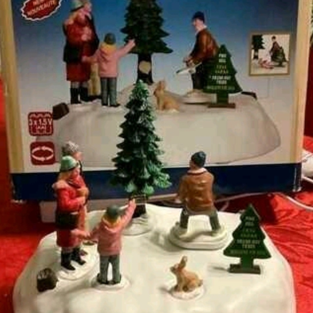 Holiday Village Scene with Figurines